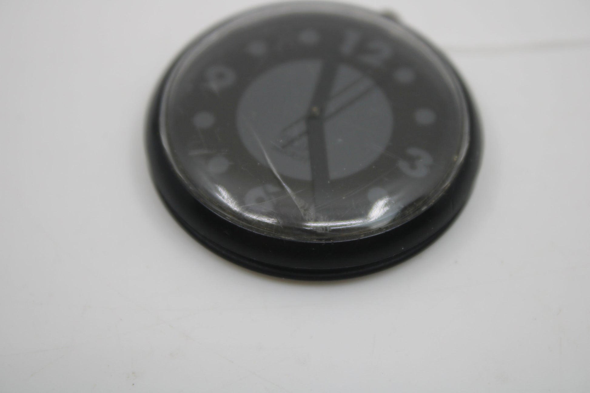 1993, Swatch, PopSwatch, 'Nerissimo', PWB173, NO strap and NO popring, working 100%, CRACK in crystal