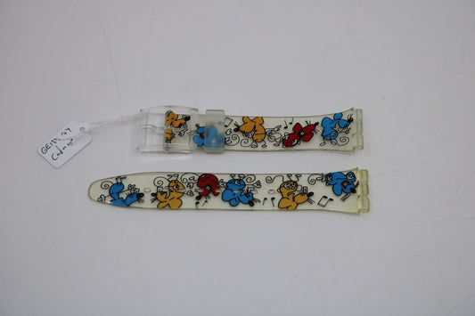 Vintage Swatch Strap, 'Catnap', GE134, 17mm, Gents, New Old Stock