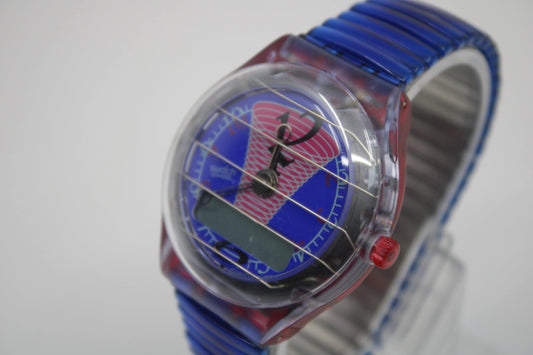 Vintage Swatch, The Beep, 'Inspiral', PAN206, No Box Or Documents. Clock is working, Near Mint, Very Good Condition