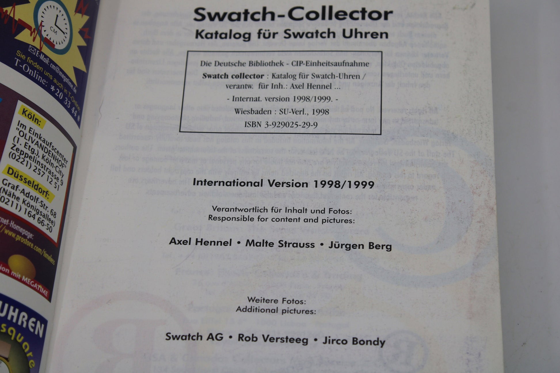 RARE Swatch Watch Collectors Guide - 1983 - 1998 - nice, USED Condition - German language, NOT English