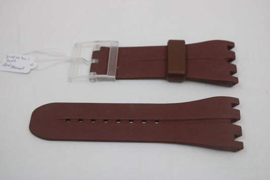 Vintage Swatch Strap, 'Red Round', SUEK401, SQUARE Chrono or Turnover, New Old Stock