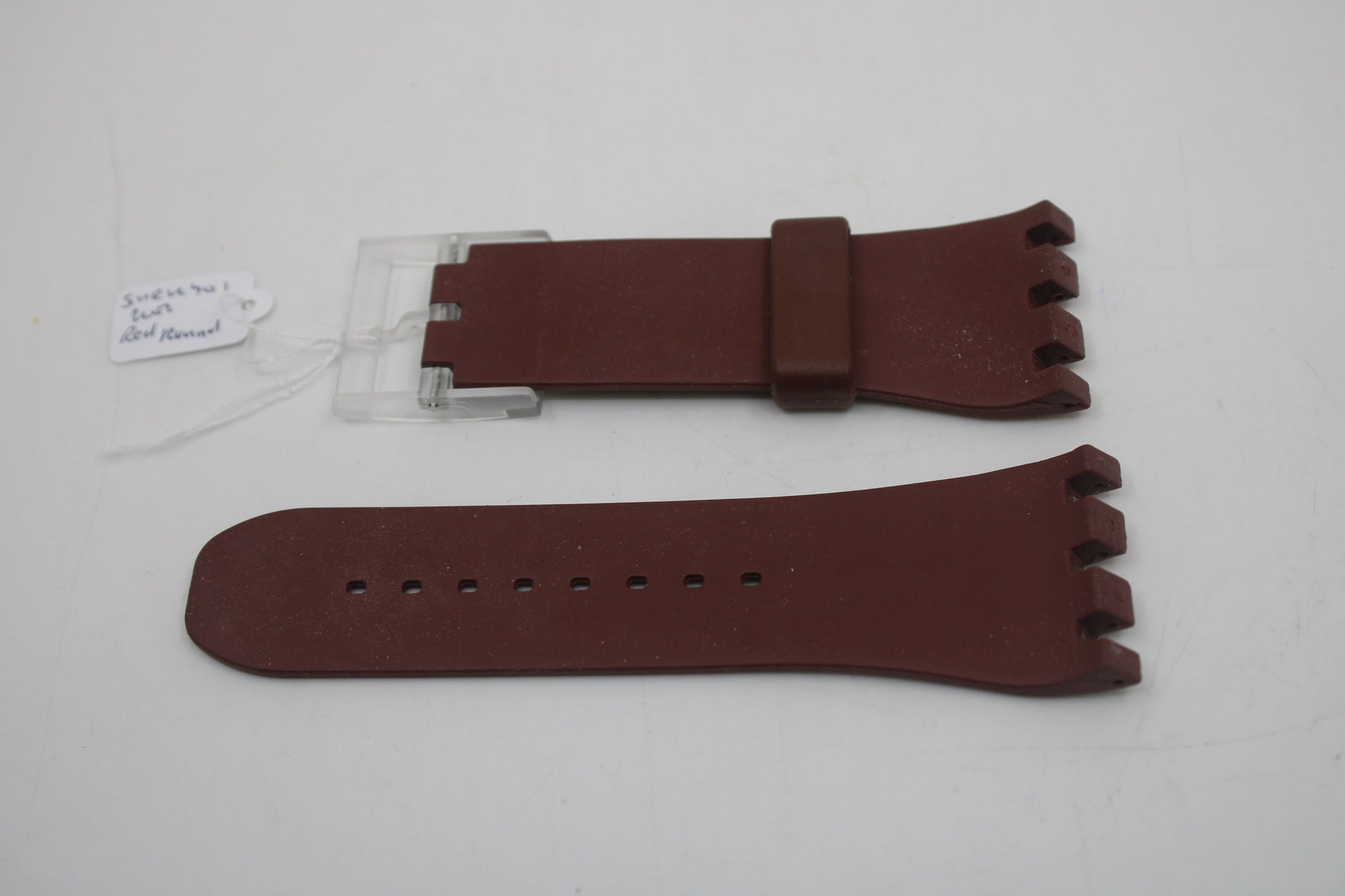 Vintage Swatch Strap, 'Red Round', SUEK401, SQUARE Chrono or Turnover, New Old Stock