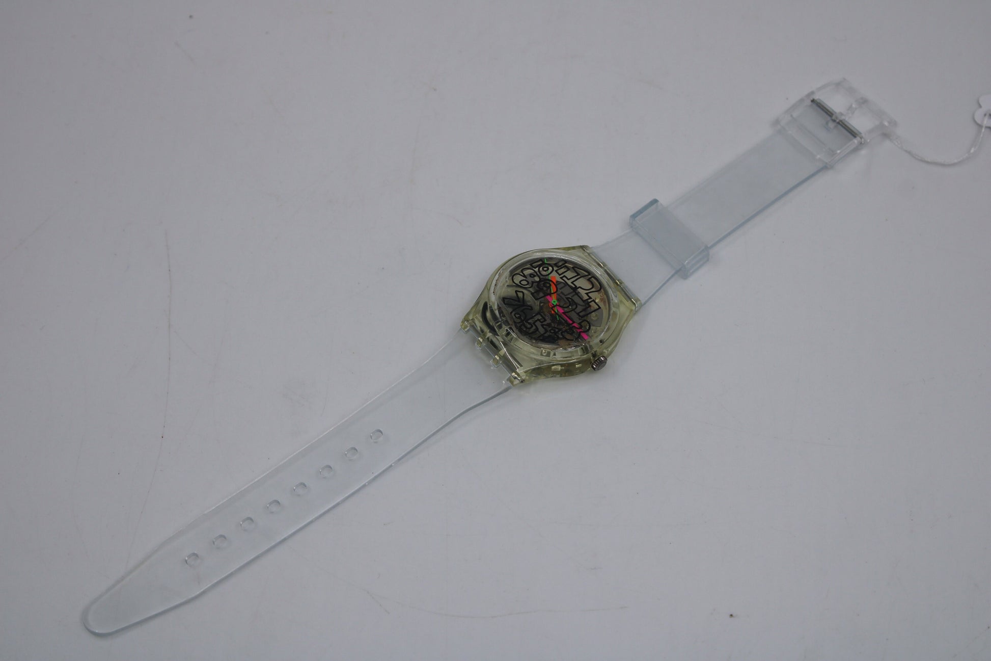 NEW OLD STOCK 1992 Vintage Gents Swatch 'Scribble' GZ124, working 100% with a new, unused strap