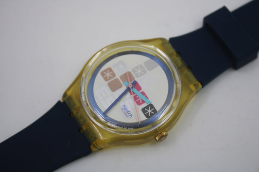 1997 Vintage Gents Access Swatch 'Comin' Thru' SKK105, in a nice, vintage condition, Working 100%, Non-Original Strap