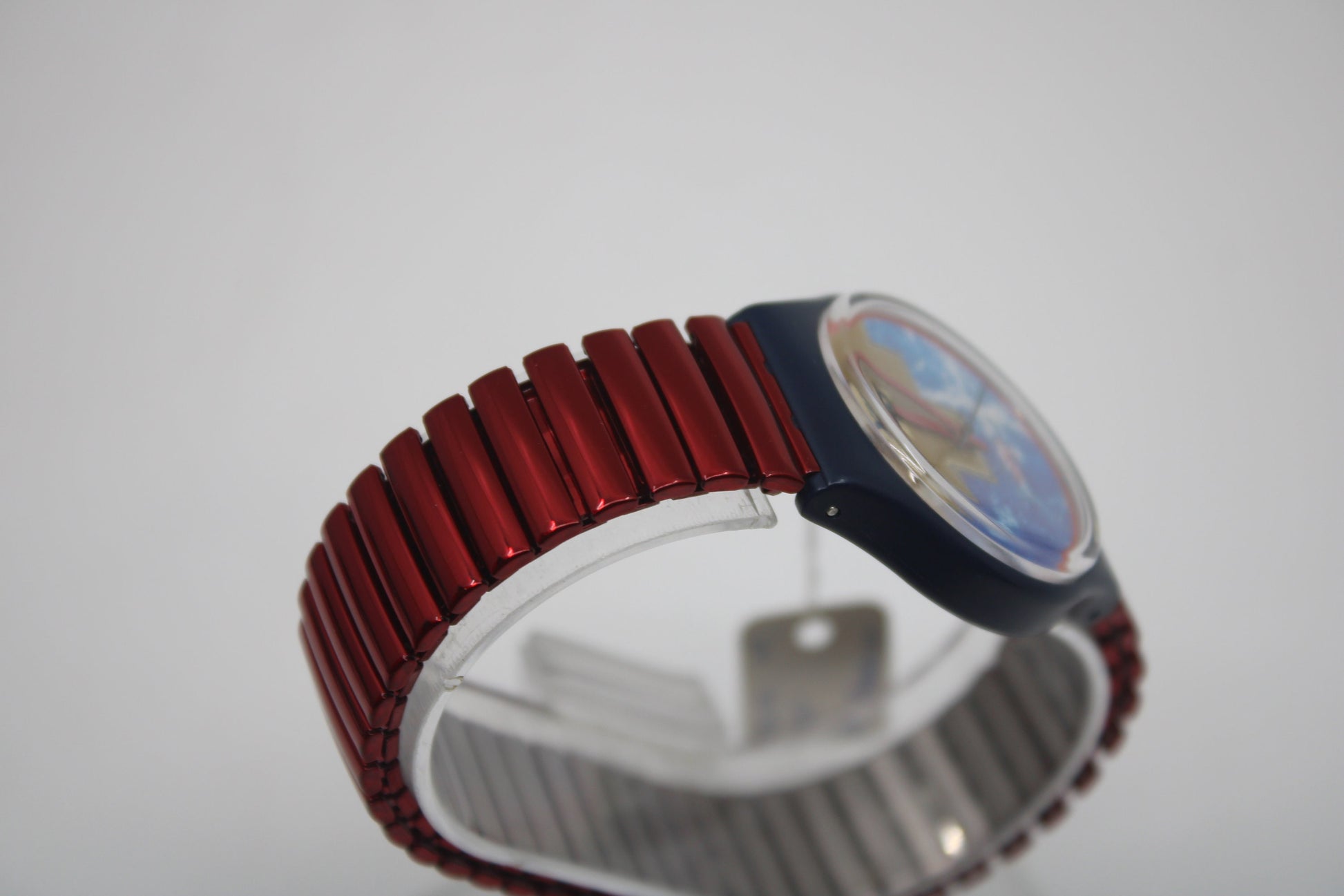1991 Vintage Gents Swatch, 'Blue Flamingo', GN114, NO box, In VERY Nice, MINT Condition, 100% working, Non-Original Strap