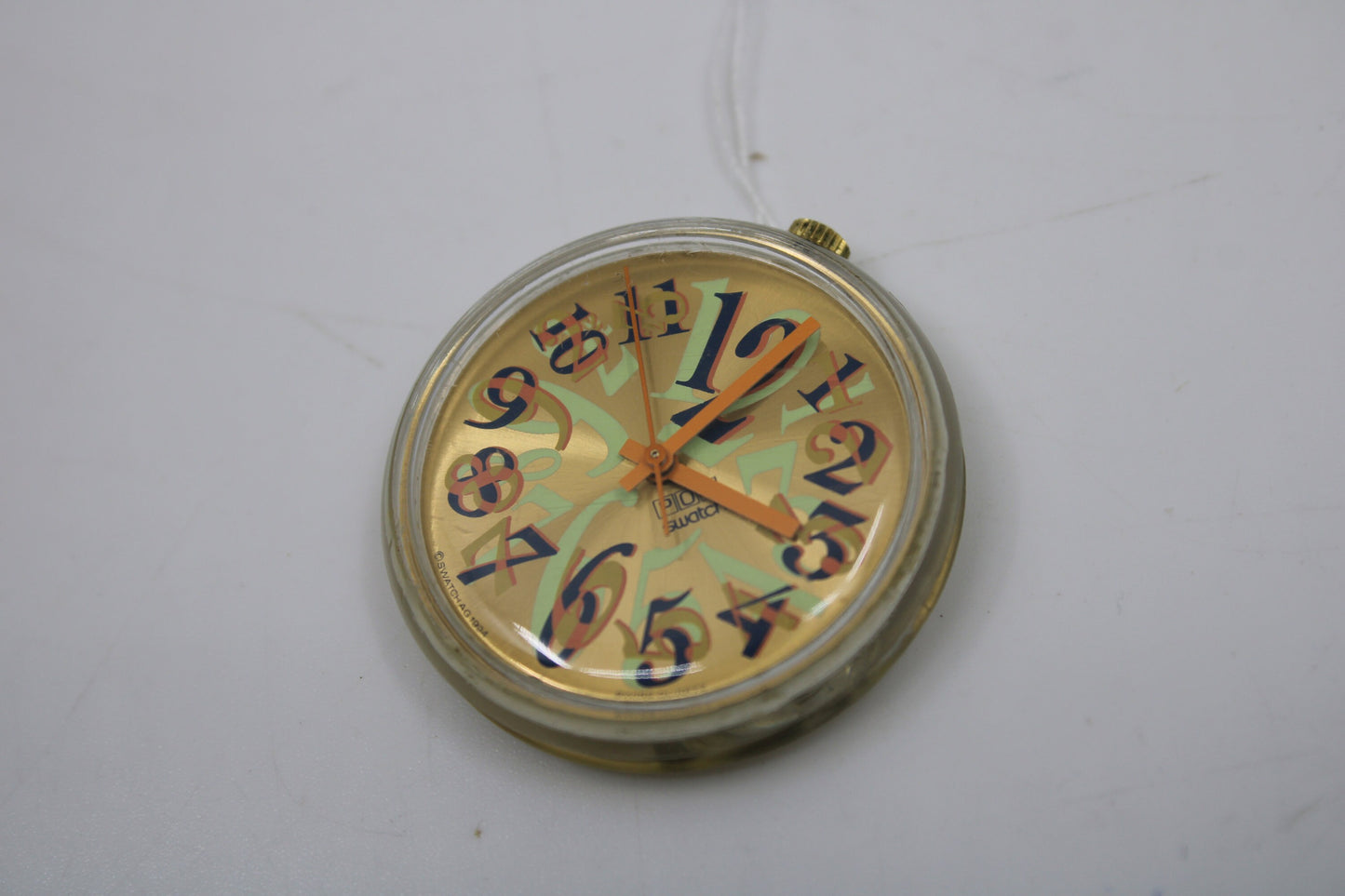 1995, Swatch, PopSwatch, 'Pantouffle', PMK108, nice used condition, NO strap, working 100%