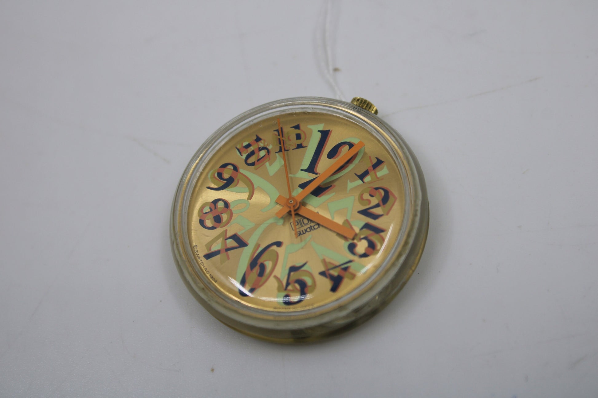1995, Swatch, PopSwatch, 'Pantouffle', PMK108, nice used condition, NO strap, working 100%
