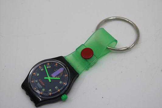 Unique, Vintage Swatch Keychain, SSB100, 1992, 'Jess' Rush', made from recycled, NON-working Gents Swatch watch