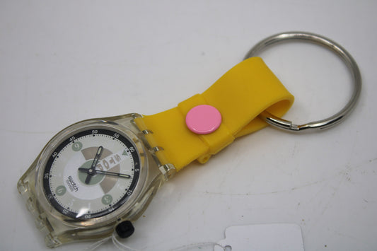 Unique, Vintage Swatch Keychain, SSK108, 1994, 'Rusher', made from recycled, NON-working Gents Swatch watch