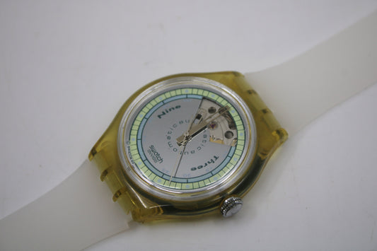 1992 'Francois 1er' Vintage Gents Automatic Swatch SAK100, NO box, good but used condition, non-original, silicone strap