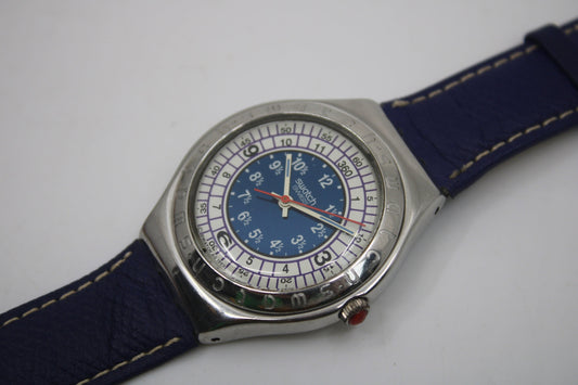 1994, Swatch Irony, 'Ocean Storm' YGS103, No Box, NON-Original Strap, Working 100%, Beautiful, Near Mint Condition