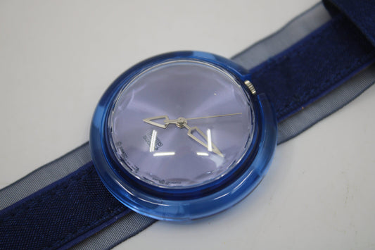 Vintage 1998 PMN108 Pop Swatch, 'King Blue', Working 100%, New Old Stock, UNWORN Condition