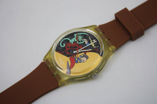 1997 Vintage Gents Swatch, 'Jungle Tangle', GK235, NO box, In VERY Nice, Used Condition, 100% working, Non-Original Strap
