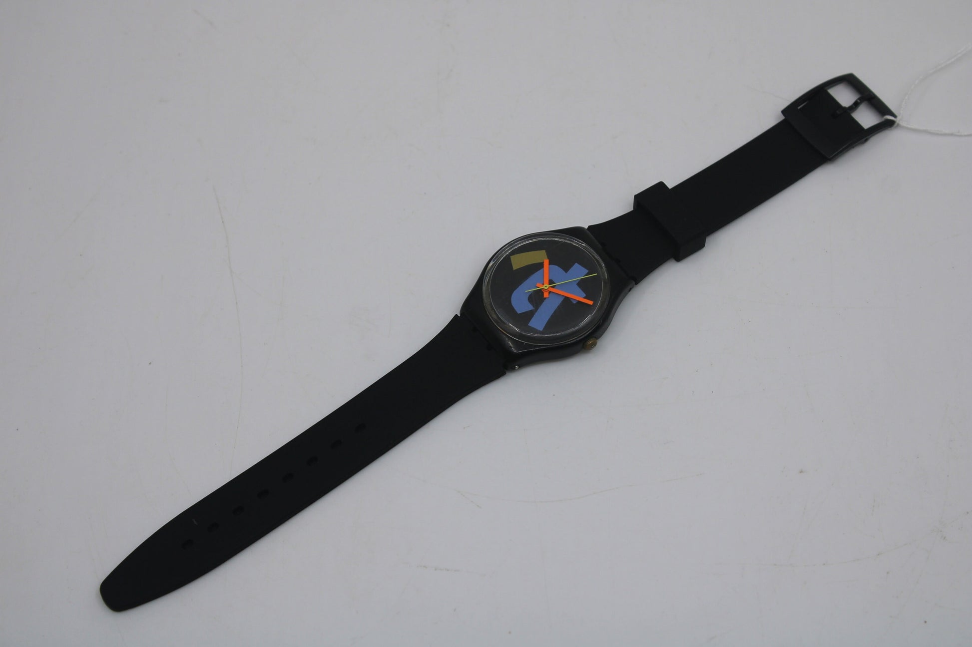 1989 Vintage Gents Swatch 'Harajuku' GB124, GOOD, much used condition with BRANDnew, NON-original strap