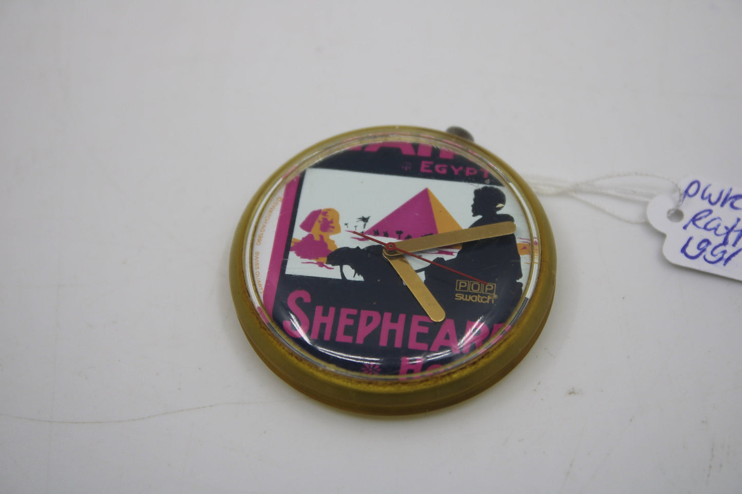 1991, Swatch, PopSwatch, 'Raffles', PWK140, nice, but used condition, NO strap and NO ring