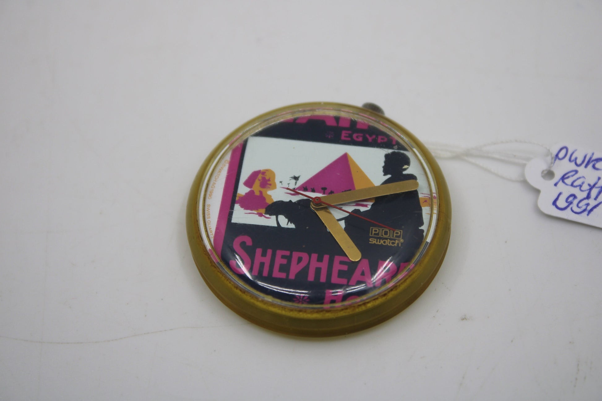 1991, Swatch, PopSwatch, 'Raffles', PWK140, nice, but used condition, NO strap and NO ring