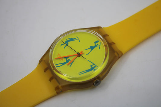 1990 Vintage Gents Swatch 'African Can' GK120, in a near mint or MINT condition, Working 100%, Non-Original Strap
