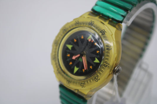 1993 Early Vintage Swatch Scuba 'Mint Drops' SDK108/109, Good, Used Condition, working 100%, Original strap