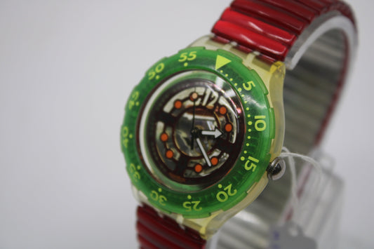 1994 Vintage Swatch Scuba 'Red Marine' SDK114, MINT, possibly never used