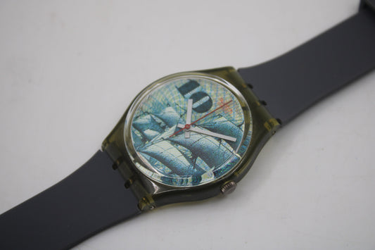 1991 Vintage Swatch watch 'Mark', GM106, working 100% MINT condition with NON-original strap