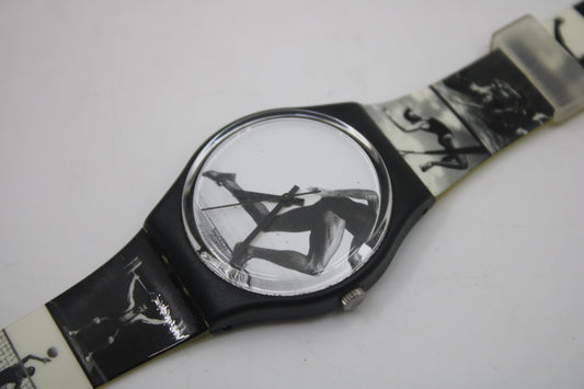 1996 Vintage Gents Swatch 'Olympic Portraits' GB178, NO box, New Old Stock, Unused, working 100% Original Strap