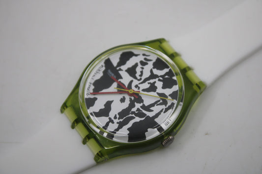 1991 Vintage Gents Swatch 'Flaeck' GZ117, in UNUSED, New Old Stock, great condition, working 100%