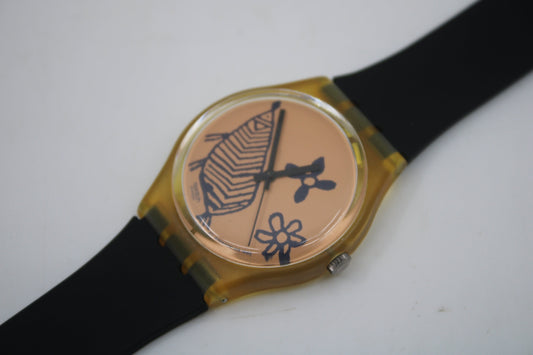 1993 Vintage Gents Swatch 'Sketch' GP106, New Old Stock, Unused Condition, working 100% with a NON-original brand new strap
