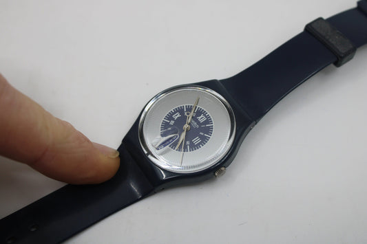 1995, Vintage Gents Swatch, 'Blauer', GN707, NO box, Very Good Condition, working 100%, Original Strap