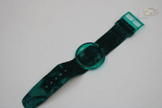 1993 UNWORN Vintage Shop dummy Pop Swatch Strap + Ring, 'Green Queen', PWK188, PopSwatch, very rare