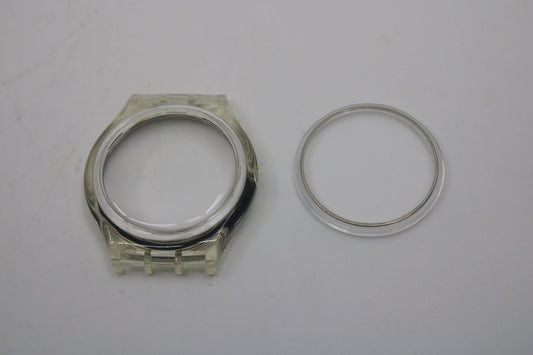 New Old Stock case for Automatic Swatch, Clear Transparent, Never Used