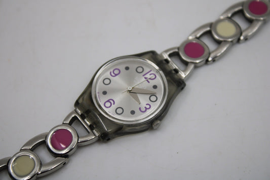 2008, Lady Swatch, 'Plumpoint' , LM133G, No Box, with beautiful metal strap