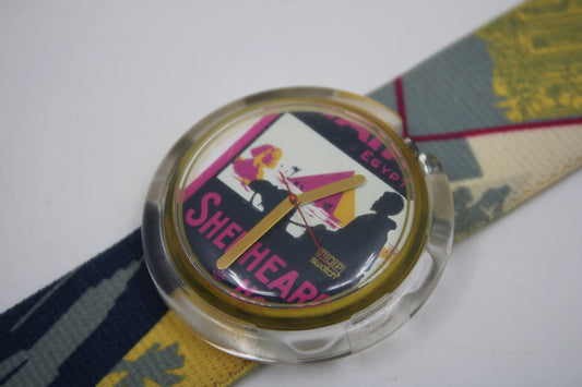 Swatch, PopSwatch, 1991, 'Raffles', PWK140, nice used condition, original ring and strap